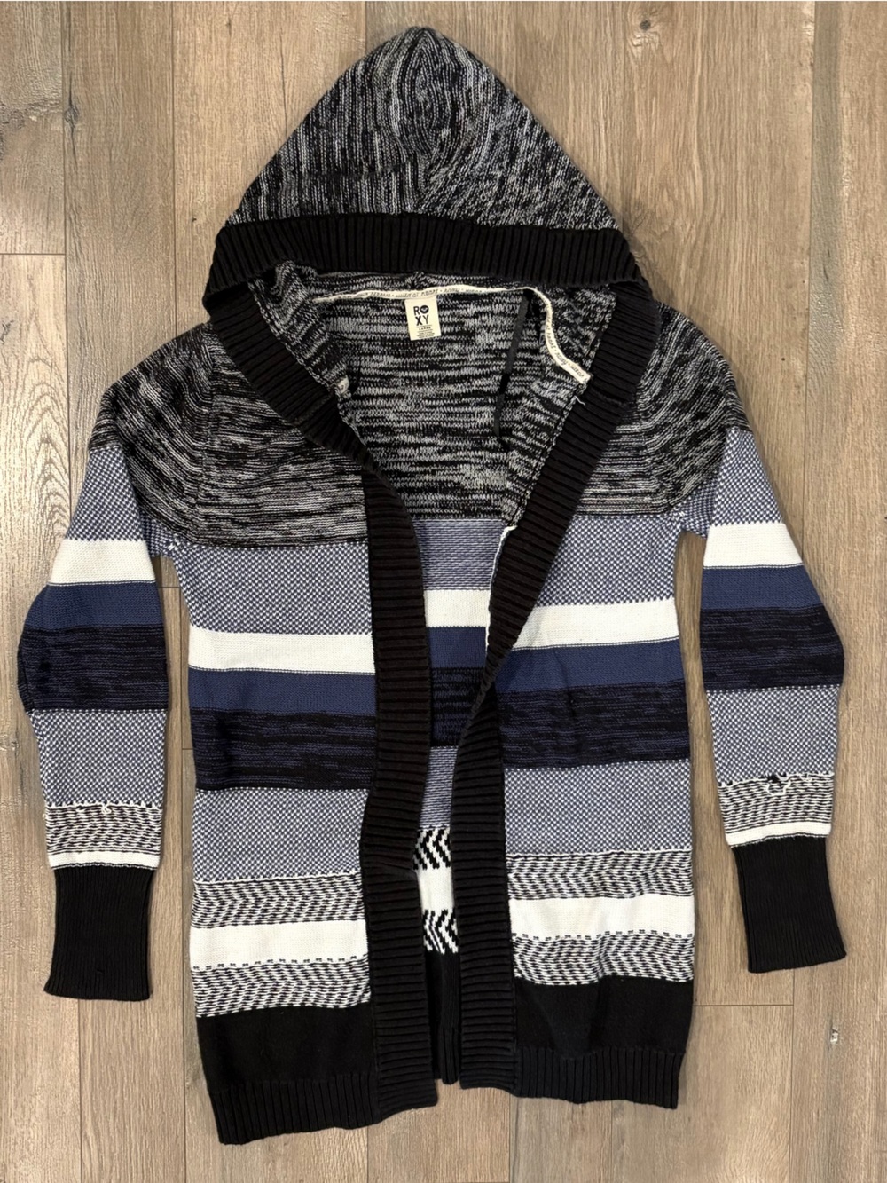 Roxy Black and White Knit Hoodie